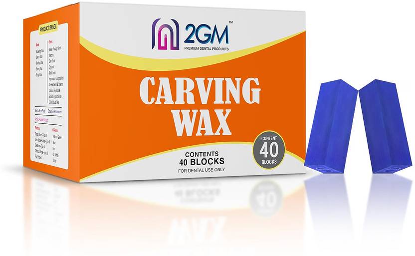 2GM Carving Wax - 40 Blocks Blue Paraffin Wax & Other Dental Waxes- 200gms