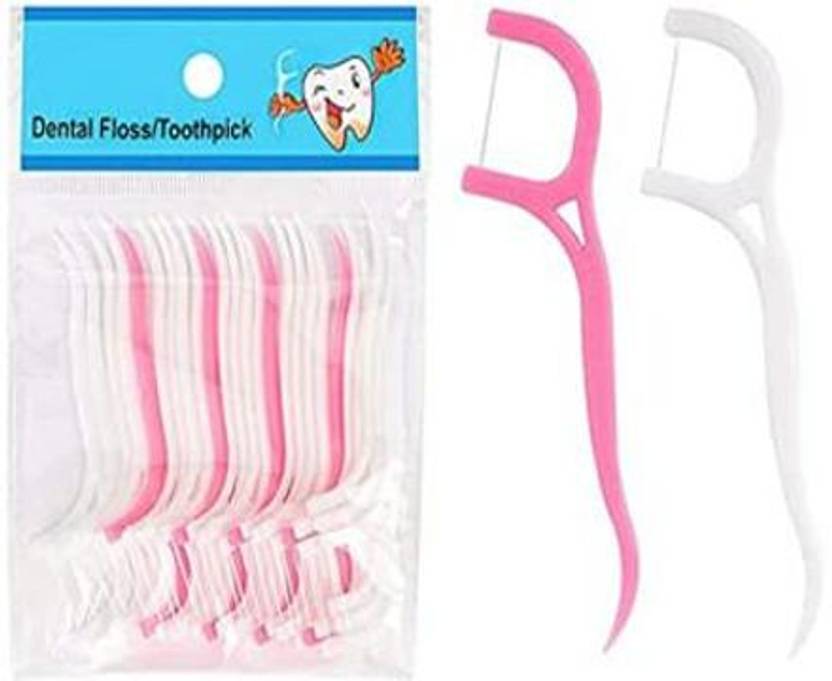 Teepzeey Plastic Dental Floss Tooth Pick For Teeth Cleaning Floss (Pack Of 20)