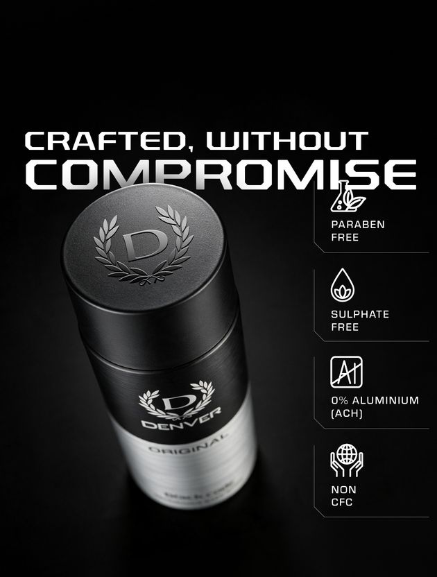 DENVER Original Black Code Deodorant Body Spray - For Men (180 ...more - Image 6