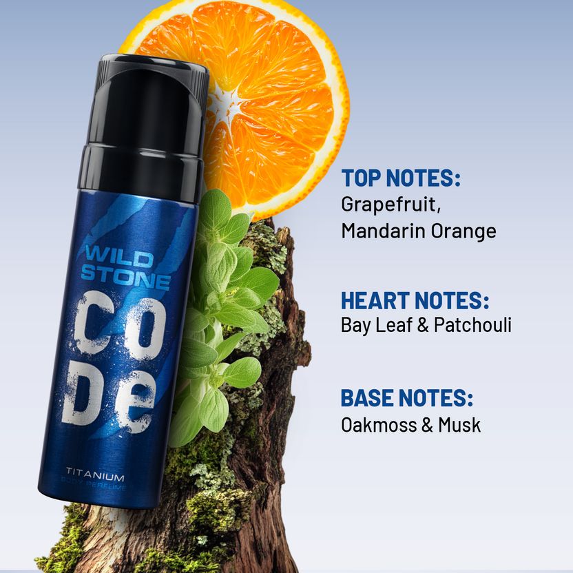 Wild Stone CODE Titanium & Chrome Body Spray (150 ml each) - Image 3