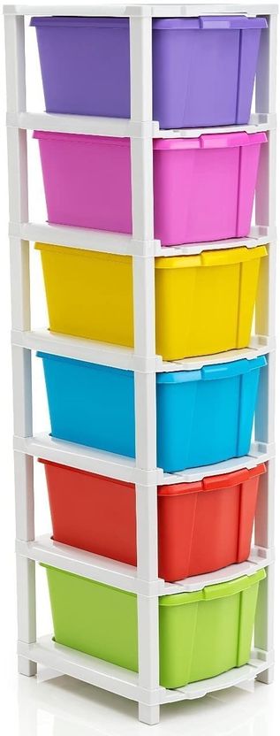 Pinkwhale 6 Compartment Plastic Cabinet (Multicolor) - Image 2
