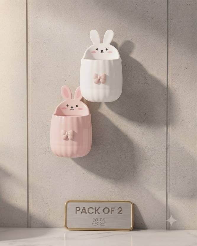 COFP Bunny Wall Hanging Bathroom Storage Organizer & Soap Case