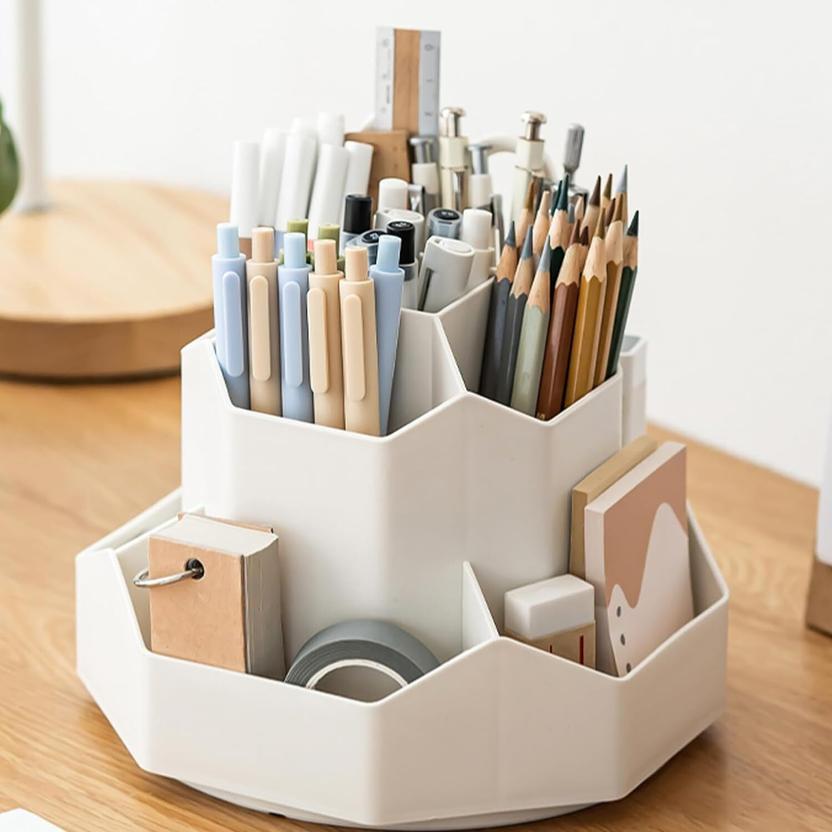 Groffy 8 Compartments Plastic Desk Organizer