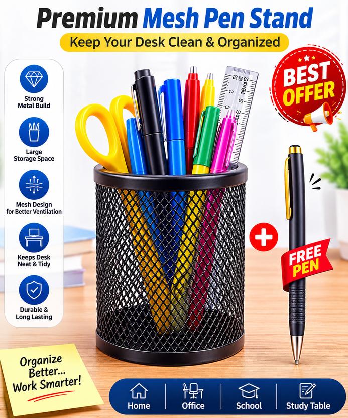 EverNeed 1 Compartments Metal Desk Organizer