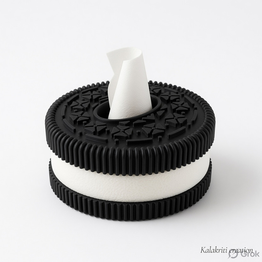 3D Printed Oreo Style Tissue Box Holder – Decorative Tissue Dispenser, PLA | Kalakriti Creations