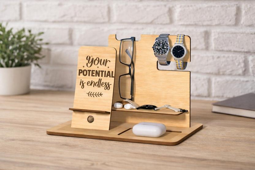 FA6 5 Compartments Wooden Office Organizer