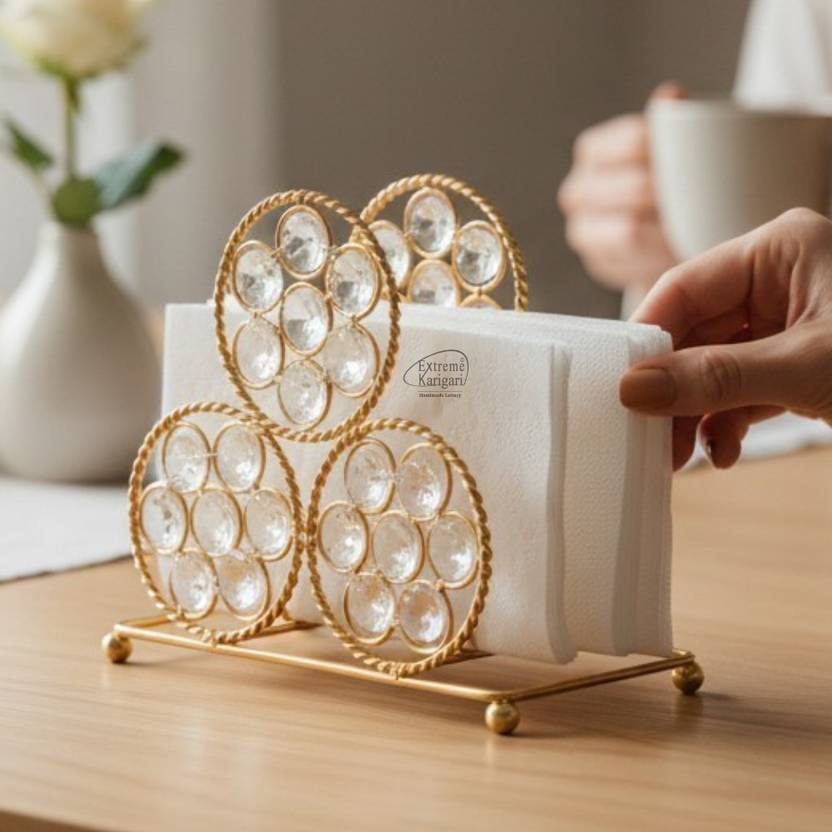 Extreme Karigari 1 Compartments Crystal, Iron Tissue Holder