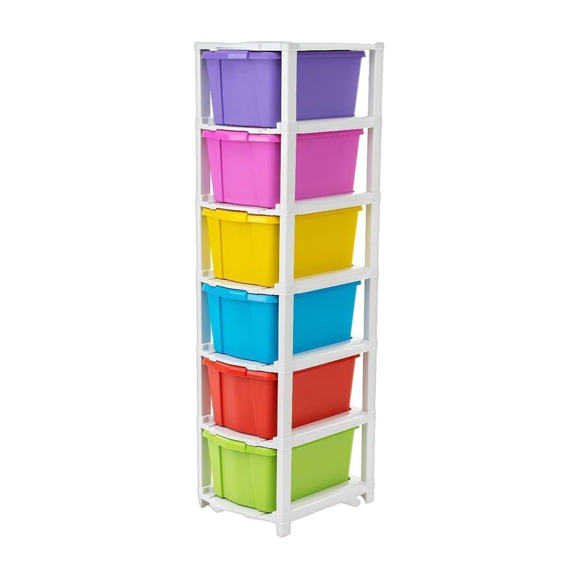 Pinkwhale 6 Compartment Plastic Cabinet (Multicolor) - Image 8