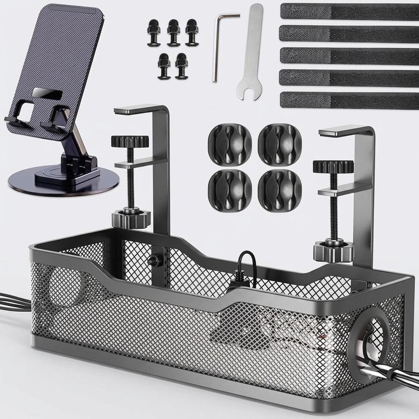 Baytwell 1 Compartments Metal Cable Management Tray