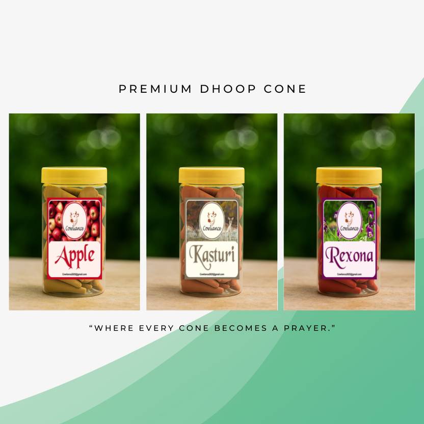 Cowliance Aromatic Long Burning Dhoop Cones for Meditation and Peace Floral, Fruit, Wild Berry Dhoop