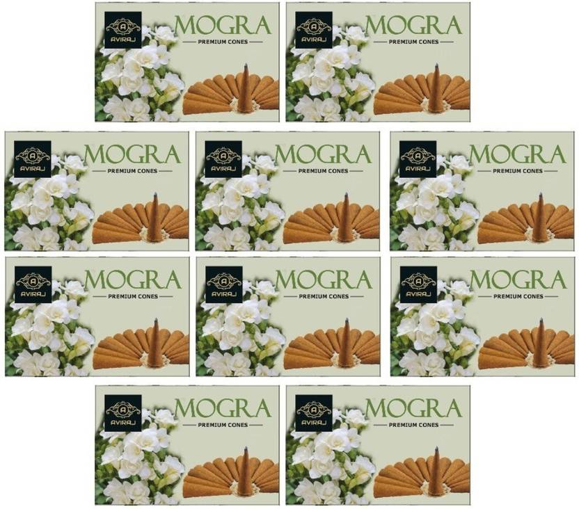aviraj Premium Mogra Dry Dhoop Cone Monthly Pack combo of 10 Floral Dhoop