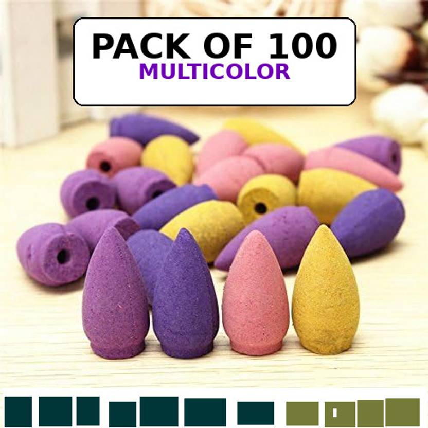 BZILO ONLY 100 Backflow Incense Cones Backflow Smoke Cone for backflow Burner AA147 Blossom Dhoop