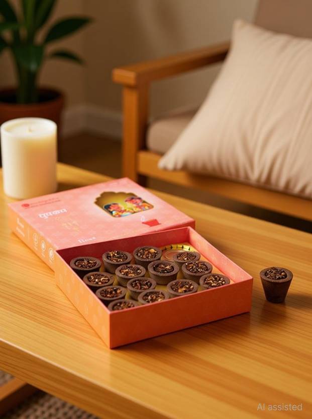 GaneshaSpeaks Natural Rose Dhoop Cups - 15 Pieces(Pack of 1) - Rose Dhoop
