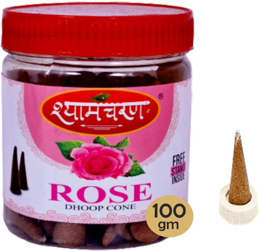shyamcharan Pooja Dhoop Sticks Premium Rose Jar 100Gm | No Bamboo | No Charcoal Rose Dhoop