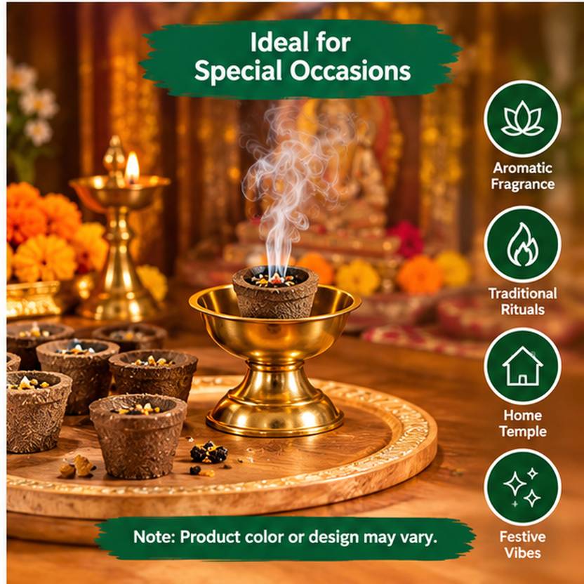 Hina Sambrani Dhoop Cups Sandalwood Traditional Puja Incense Home Temple Prayer God Guggul Dhoop