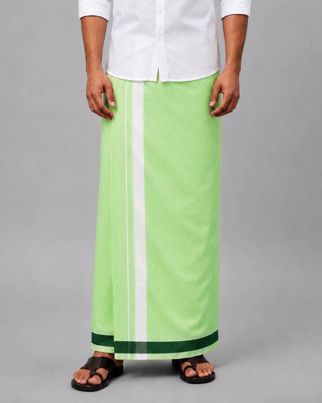 TUNI MANI ICE Cotton 2.0meter Single Plain Solid Men Dhoti