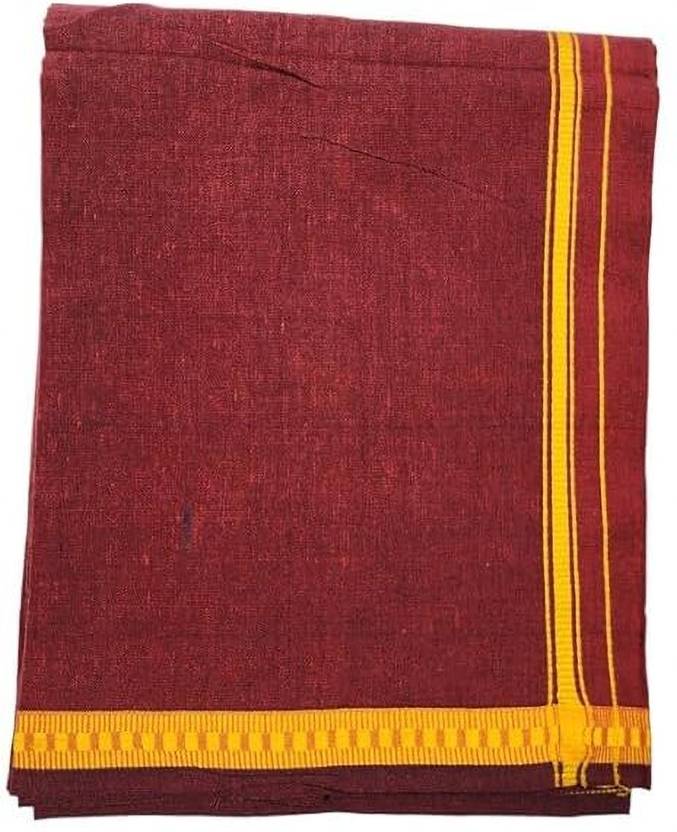 AMBIKASTORES Men's Cotton Kerala Premam Colour Dhotis Cotton / 2.0meter Free Size Solid Men Dhoti