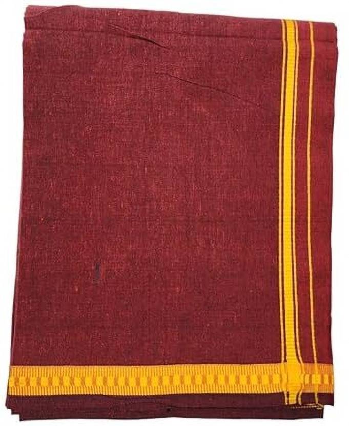 AMBIKASTORES Men's Cotton Kerala Premam Colour Dhotis Cotton / 2.0meter Free Size Solid Men Dhoti