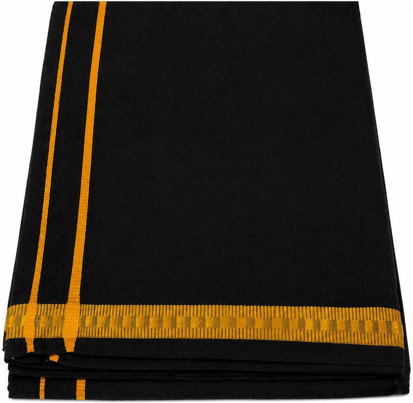 Atchayam Traders Ayyappa Black Dhoti Solid Men Dhoti