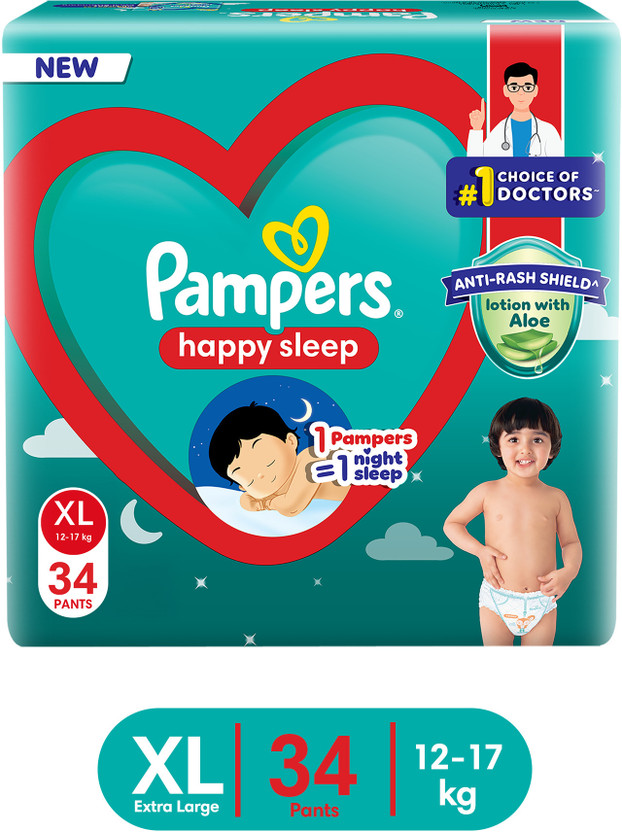 Pampers Happy Sleep Anti Rash Shield Pant Diapers - XL