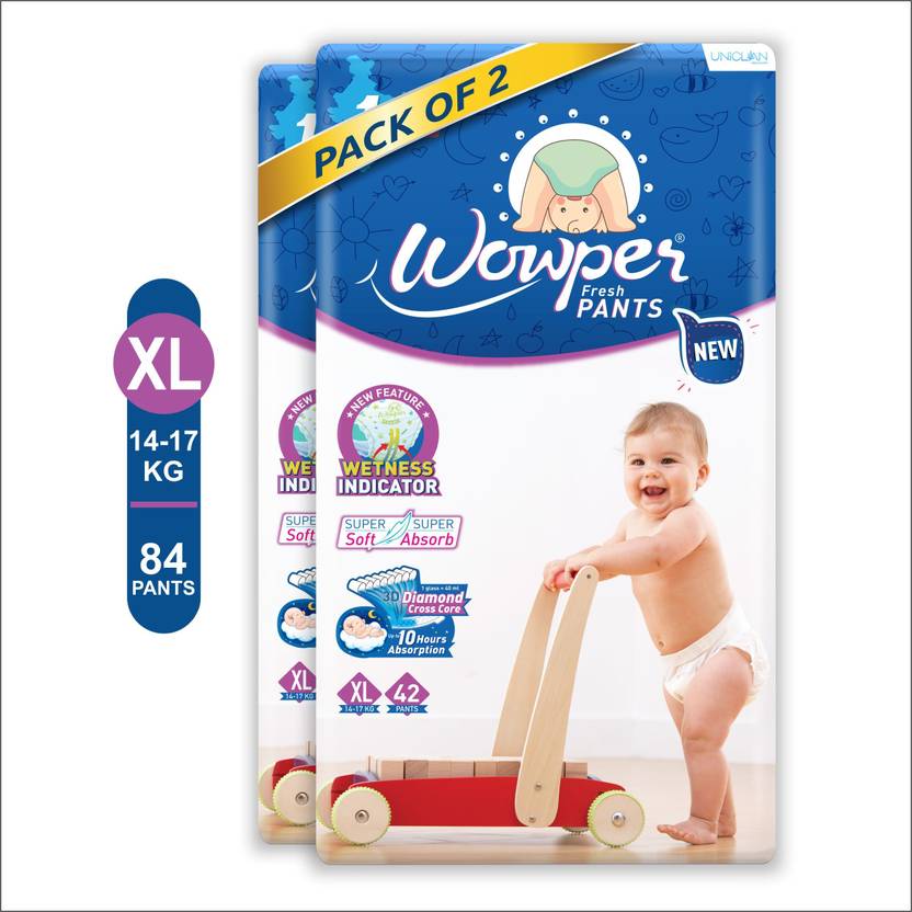 Wowper Fresh Baby Diapers Pants Wetness Indicator Upto 10 Hrs