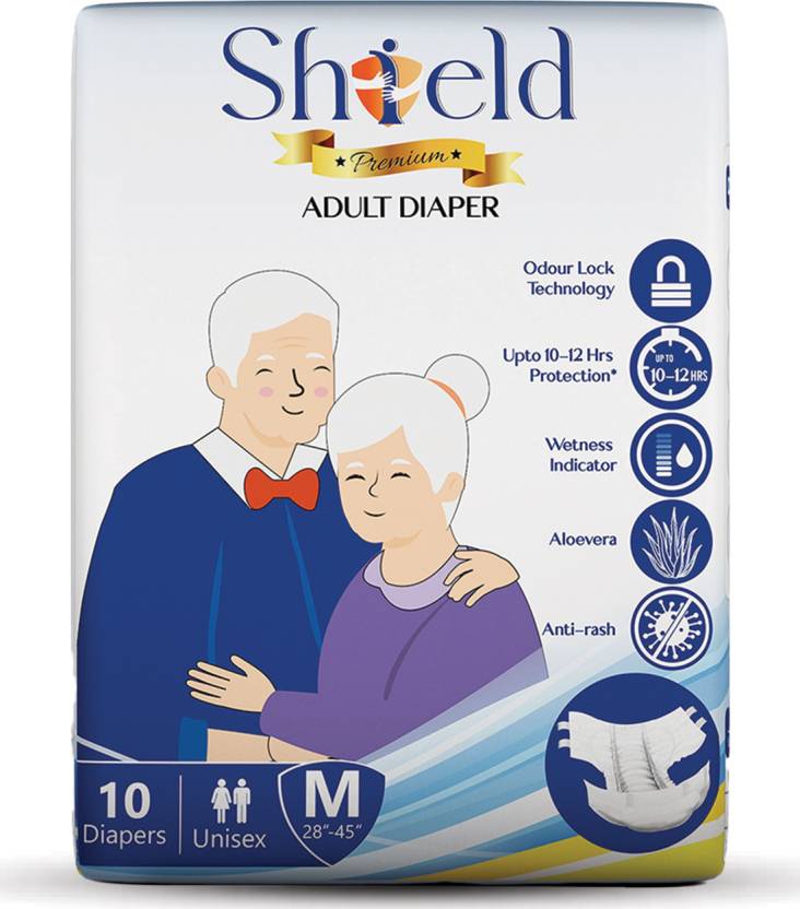 SHIELD Premium Tape Style Adult Diapers - M (10 Pieces) Adult Diapers ...