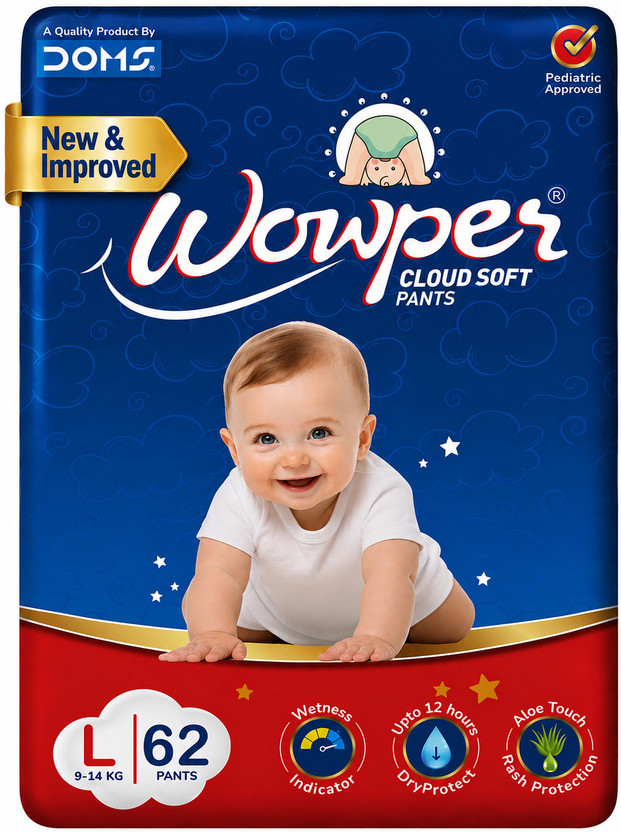 Wowper Super Soft with Aloe Touch Protection Pant Diapers - L
