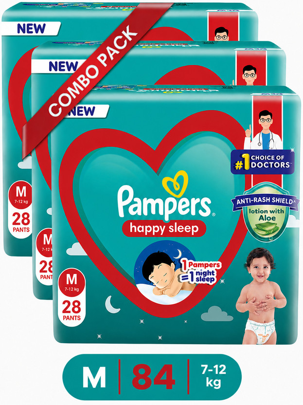 Pampers Anti rash lotion with Aloe vera baby Medium size diaper