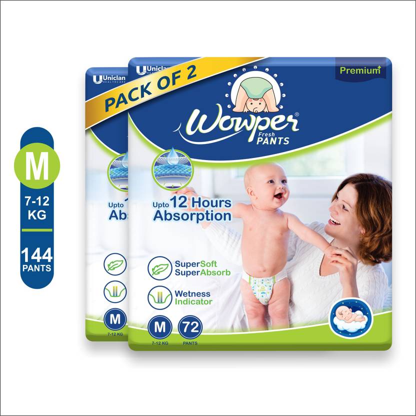 Wowper Fresh Baby Diapers Pants Wetness Indicator Upto 10 Hrs