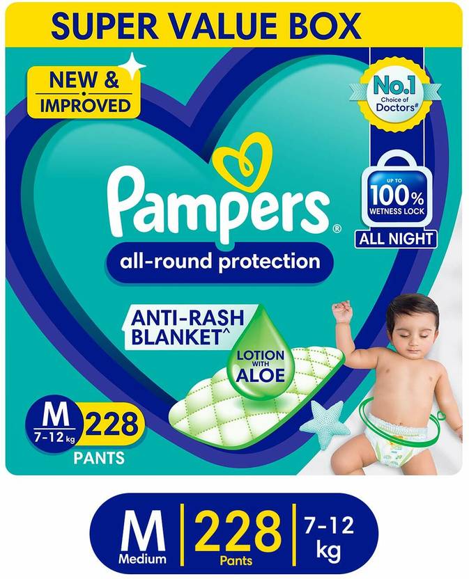 Pampers All Round Protection Diaper Pants, Anti Rash Blanket, Lotion