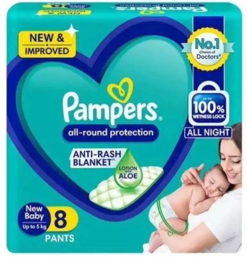 Pampers Happy Skin Diaper Pants - NB (8 Pieces) Pant Diapers - New Born