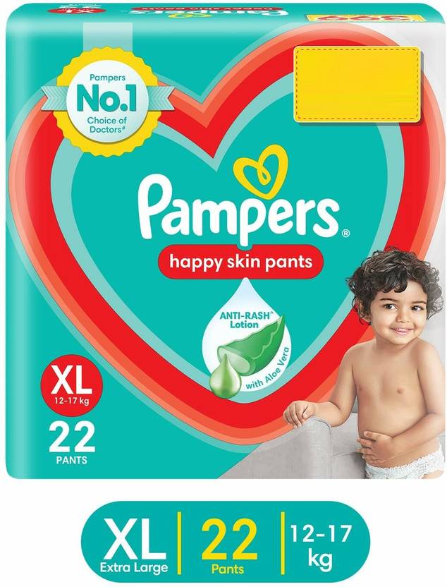 Pampers Happy Skin Pants, With Anti Rash Lotion Value Pack XL Buy 22 Pampers Pant Diapers