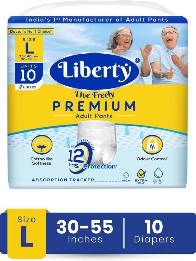 Liberty Premium Pants, Waist Size (30-55 Inches), Pack of 1 Adult Diapers - L