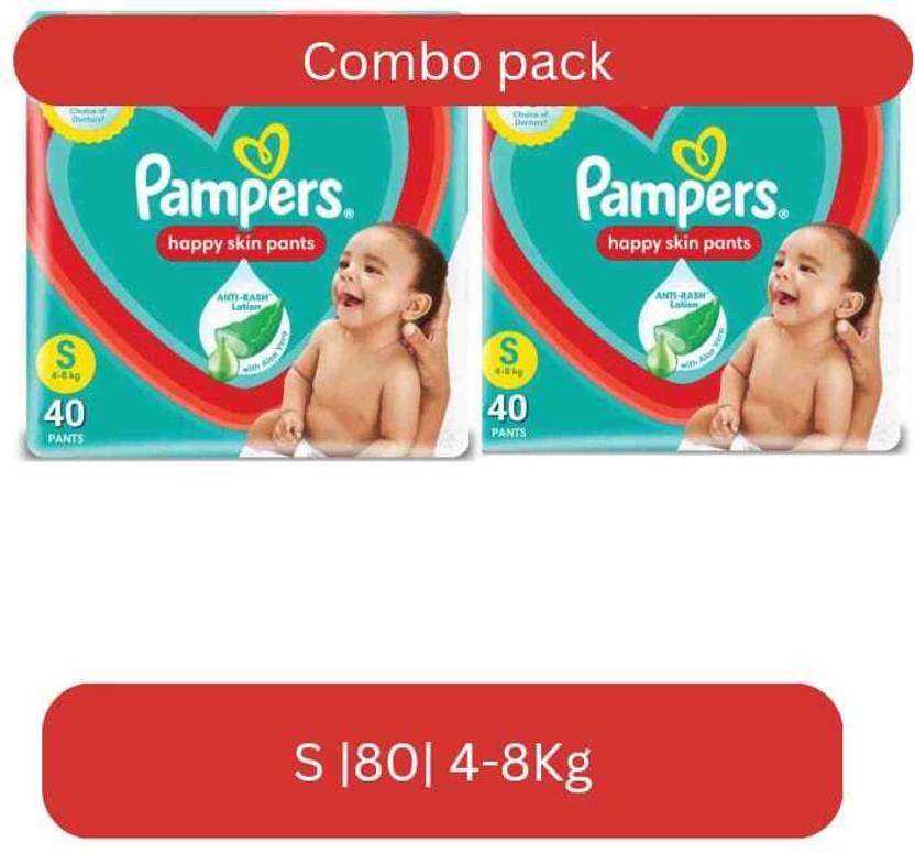 Pampers small size baby diaper 40+40 S Buy 80 Pampers Cotton Pant