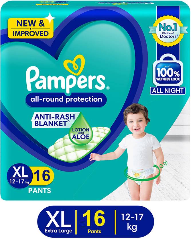 Pampers All Round Protection Pants, Medium Size Baby Diapers, With Aloe