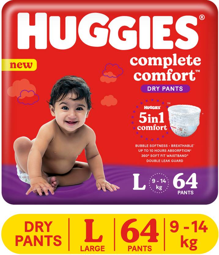 Huggies complete comfort dry pant baby diaper L Buy 64 Huggies Pant