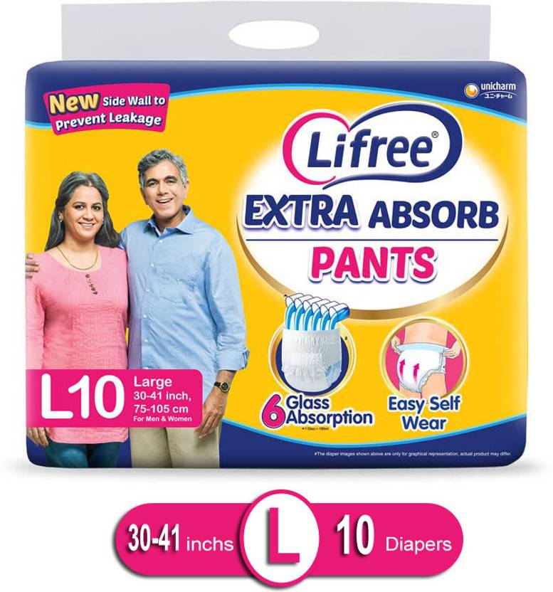 LIFREE Adult Diaper Pants, Extra Absorb Pants size(L) Adult Diapers