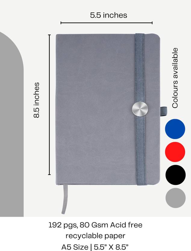 Doodle Valencia - Grey Notebook A5 Notebook Ruled 192 Pages Price in ...