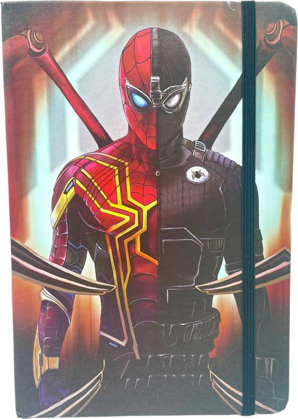 Fullkart Spiderman Diary with Elastic Bookmark Ribbon for Kids with 1