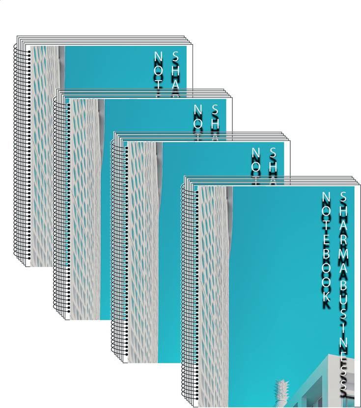 KRASHTIC A4 Spiral Notebook 200 White Pages Pack of 4 Unruled A4 75 gsm