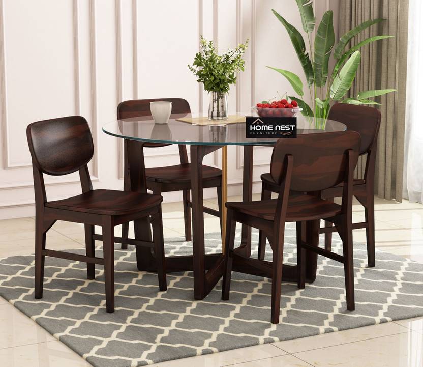 Homenest Furniture Glass 4 Seater Dining Table Price in India - Buy ...