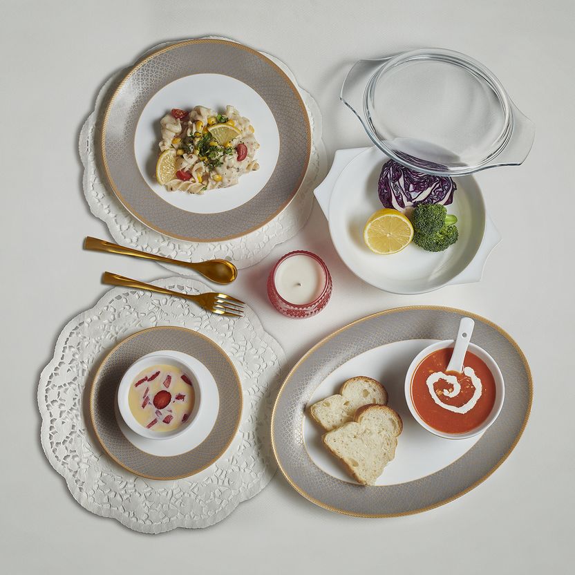Cello Opalware Solitaire Series Moonstone Dinner Set, Pack of 18 - Image 2