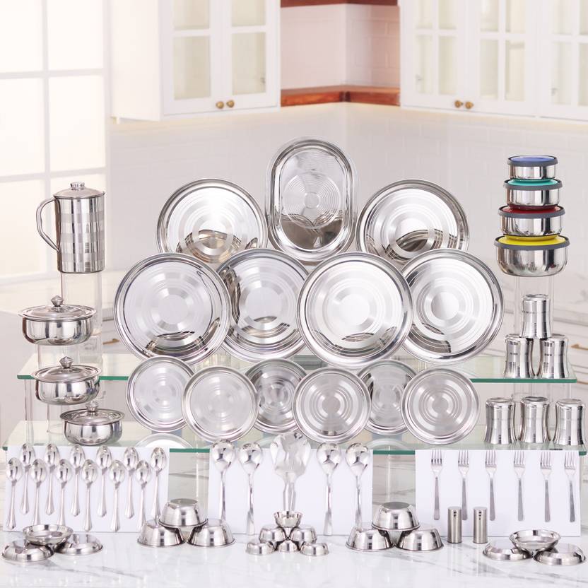 Flipkart SmartBuy Pack of 70 Stainless Steel Dinner Set Price in India