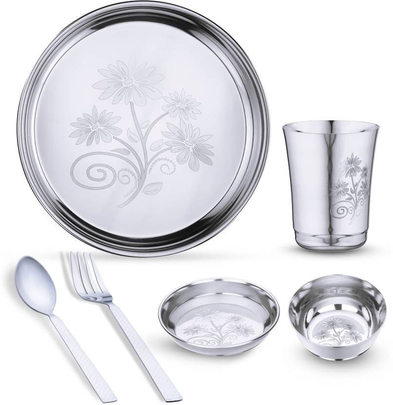 LIMETRO STEEL Pack of 6 Stainless Steel Dinner Set