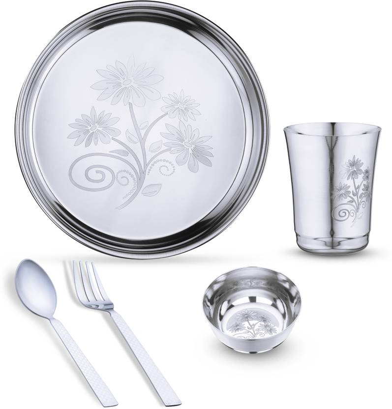 LIMETRO STEEL Pack of 5 Stainless Steel Dinner Set