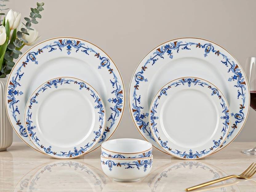 Bodhi House Pack of 6 Porcelain Royal Crest Dinner Set