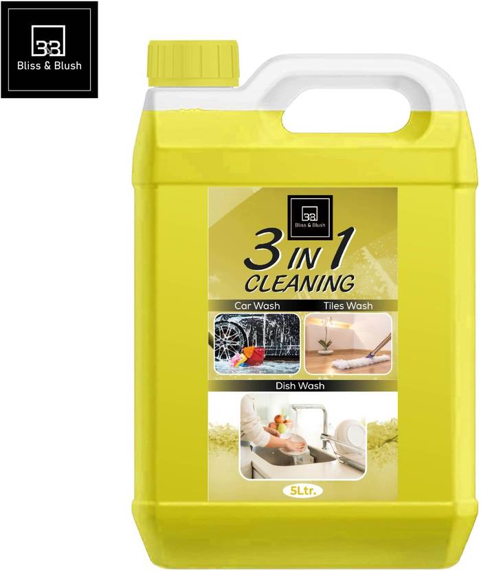 BLISS & BLUSH 3 IN 1 DISH WASH LIQUID DETERGENT+FLOOR CLEANER +CAR WASH SHAMPOO Dish Cleaning