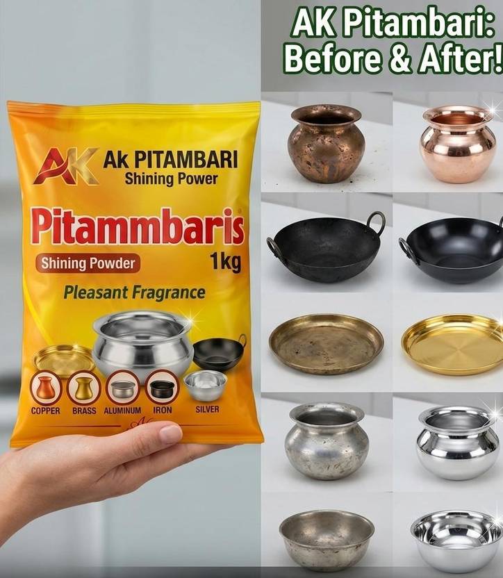 AKENTERPRISE Pitambaris Shining Powder 1KG @048 Dishwashing Detergent Dishwashing Detergent