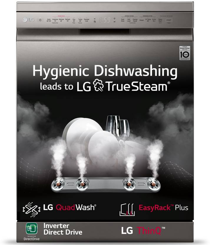 LG DFB424FP Free Standing 14 Place Settings Intensive Kadhai Cleaning No Prerinse Required