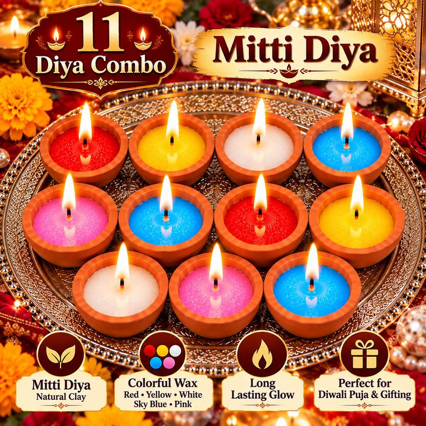 Calado Wax Mitti diya 11 Candle